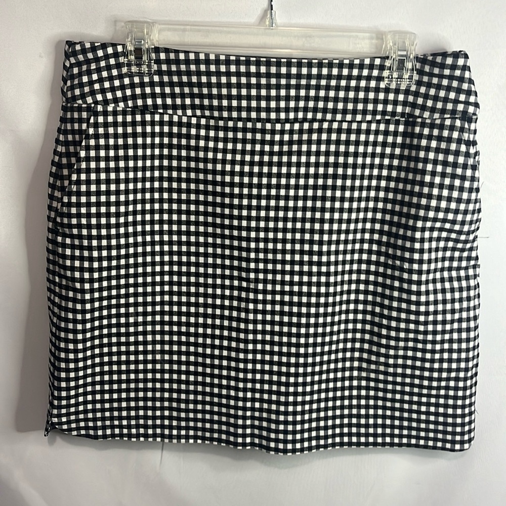Checkered stretch skirt